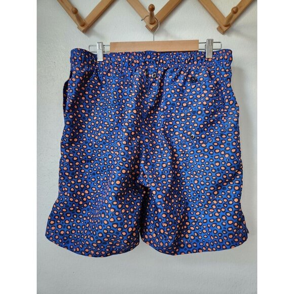 Lands End‎ mens M swim trunks blue orange circles lined drawstring - Picture 4 of 5